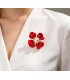 XSB250 - Trendy Artistic Red Flower Brooch